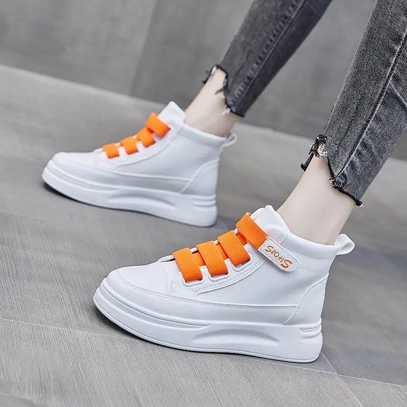 하이탑 화이트 스니커즈 2025 여성용 봄 가을 두꺼운 - Women'S Fashion Velcro Sneakers 리뷰 및 가격