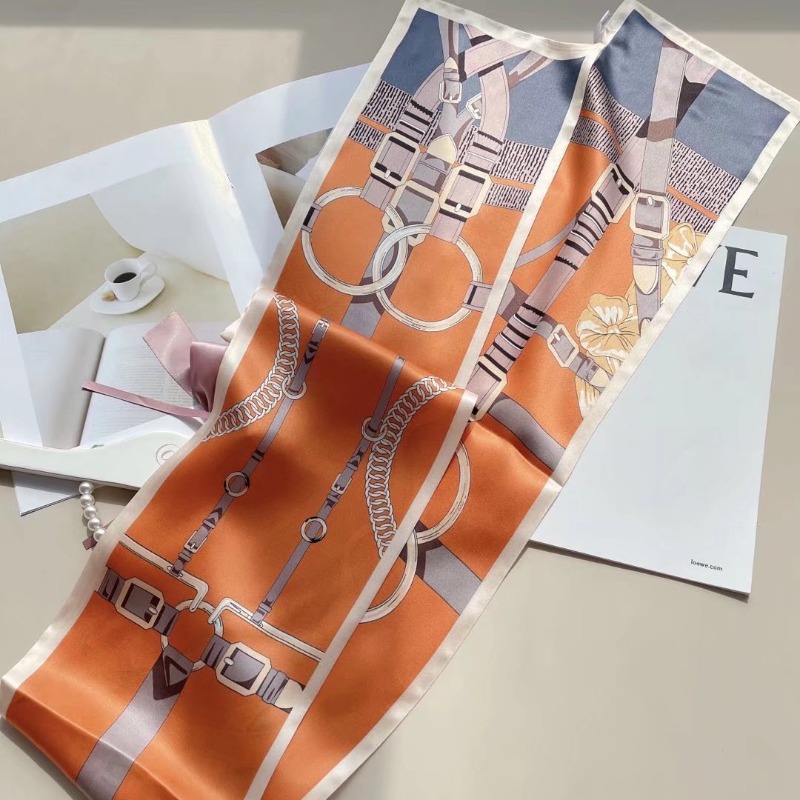 100% 멀버리 실크 스카프 여성 봄 여름 롱 버클 더 - Women Fashion Necktie 리뷰 및 가격