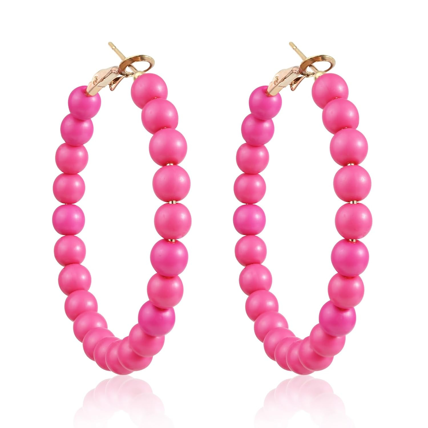 여성용 비즈 후프 귀걸이 서클 비드 귀걸이 여성용 패션 - Women'S Fashion Earrings 리뷰 및 가격