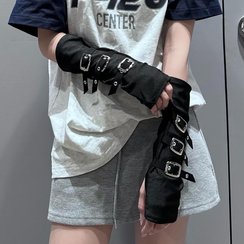 Y2K 고딕 펑크 여성용 핑거리스 장갑 리벳 오버슬리브 - Women Fashion Gloves 리뷰 및 가격