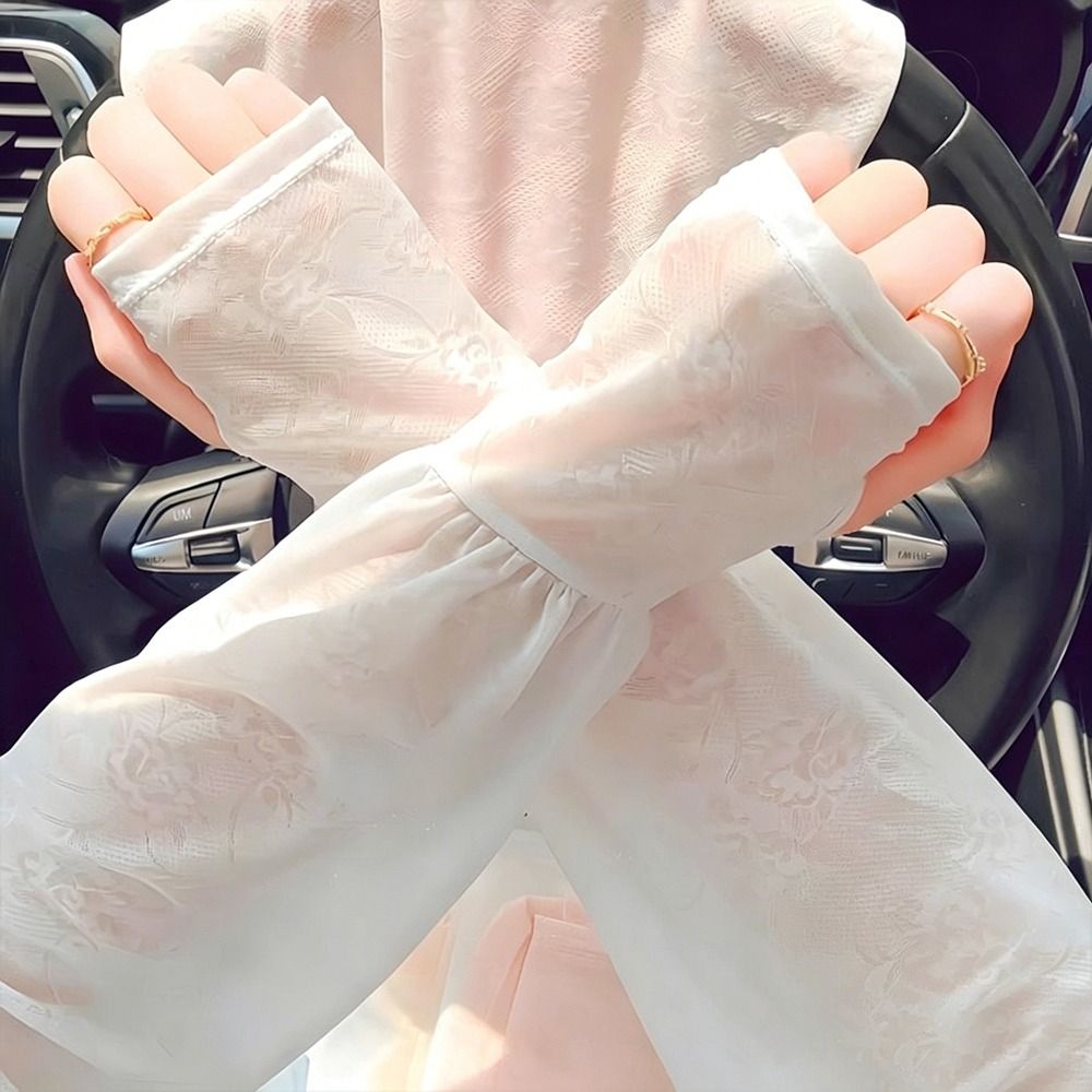 패션 레이스 아이스 실크 슬리브 긴 소프트 통기성 드라 - Women Fashion Gloves 리뷰 및 가격