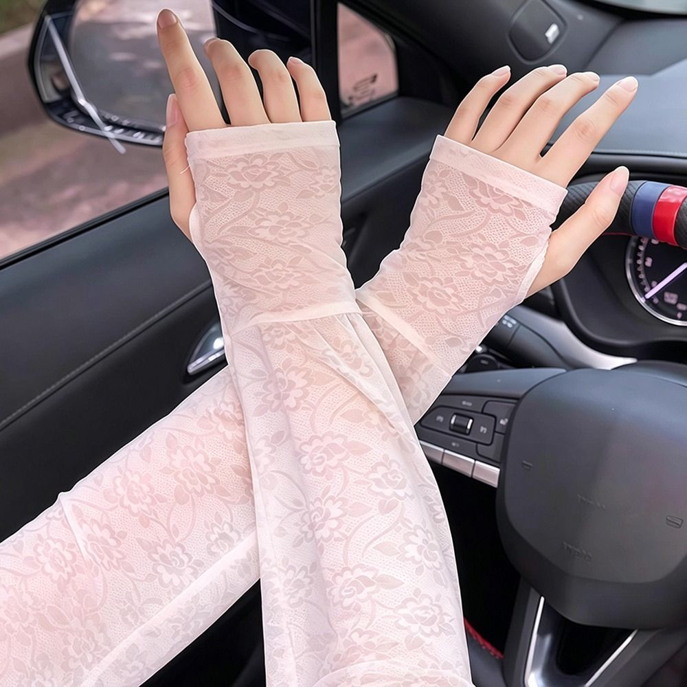 패션 레이스 아이스 실크 슬리브 긴 소프트 통기성 드라 - Women Fashion Gloves 리뷰 및 가격