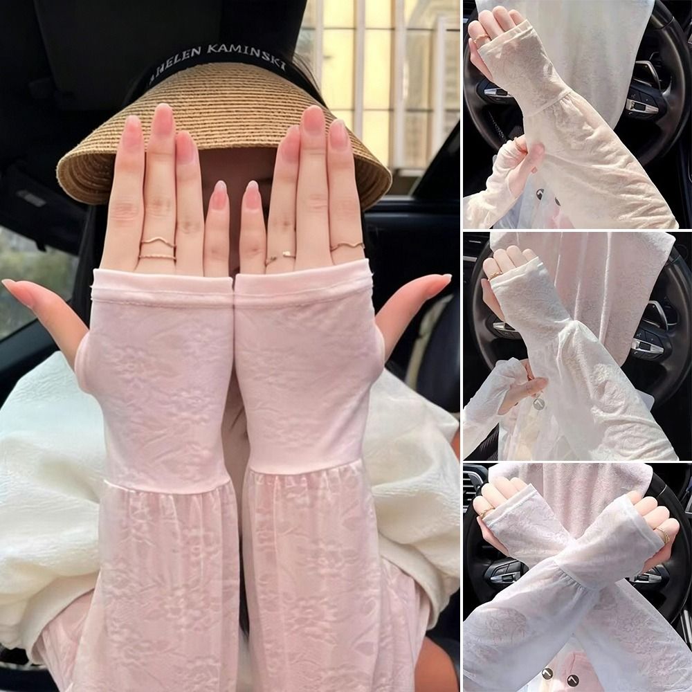 패션 레이스 아이스 실크 슬리브 긴 소프트 통기성 드라 - Women Fashion Gloves 리뷰 및 가격