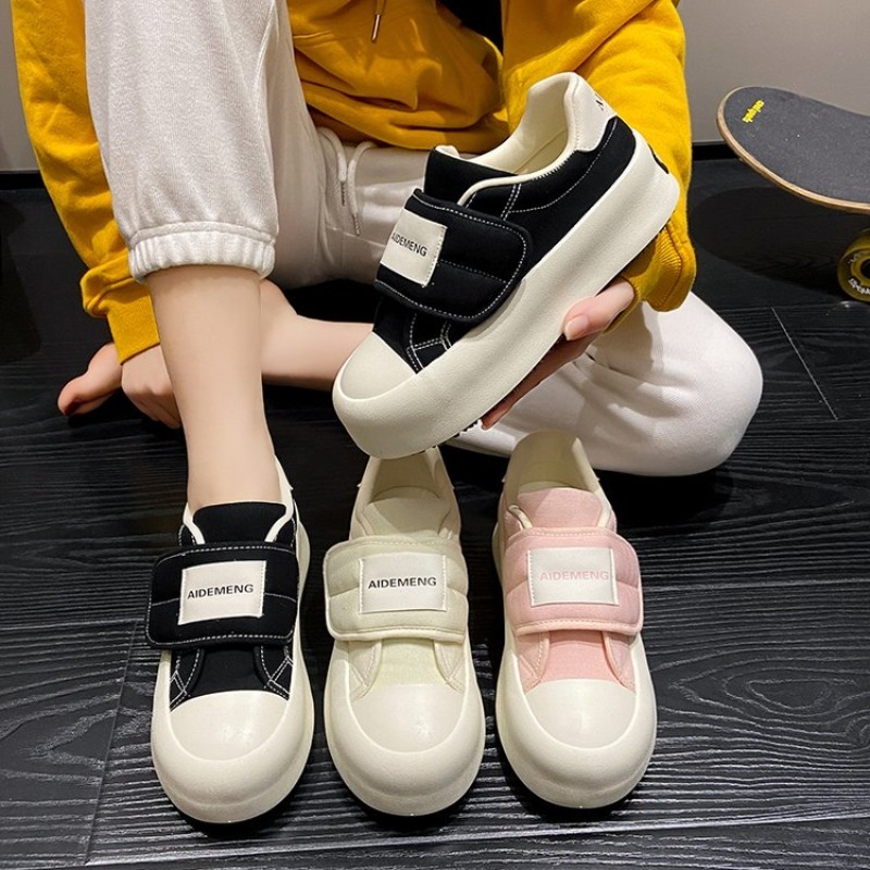 패션 여성용 플랫폼 보드 슈즈 캔버스 갑피 벨크로 디자 - Women'S Fashion Velcro Sneakers 리뷰 및 가격
