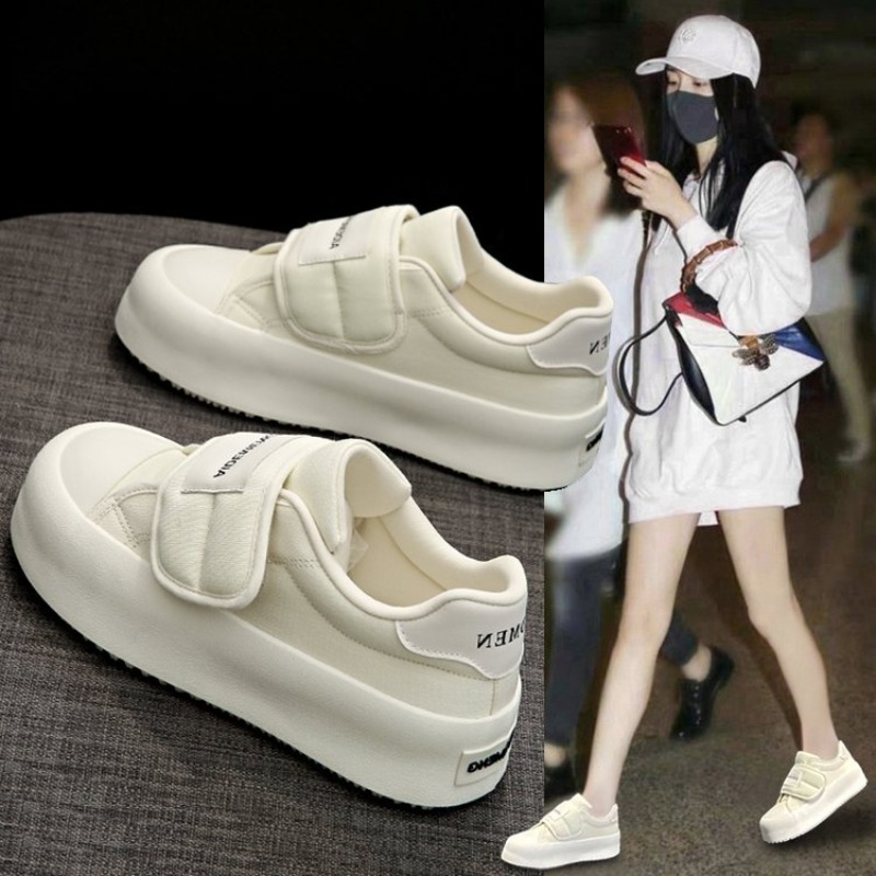 패션 여성용 플랫폼 보드 슈즈 캔버스 갑피 벨크로 디자 - Women'S Fashion Velcro Sneakers 리뷰 및 가격
