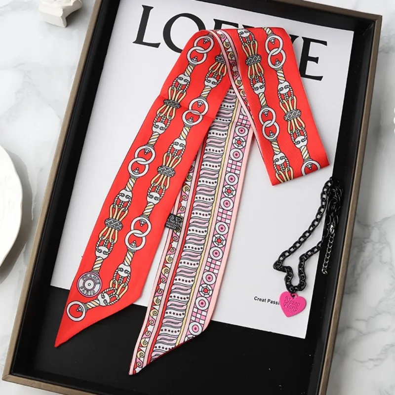 여성용 패션 스키니 실크 스카프, 패션 헤어 리본, 헤 - Women Fashion Necktie 리뷰 및 가격