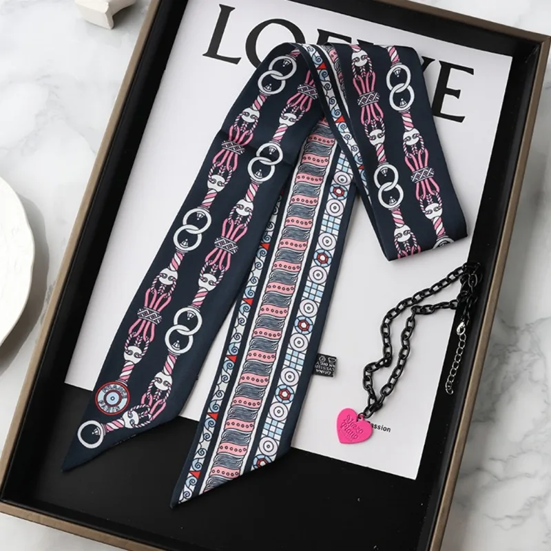 여성용 패션 스키니 실크 스카프, 패션 헤어 리본, 헤 - Women Fashion Necktie 리뷰 및 가격