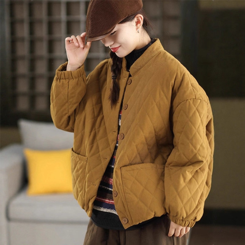 마스와스 겨울 한국 체크무늬 파카 여성 패션 루즈 따뜻 - Women'S Fashion Quilted Jacket 리뷰 및 가격