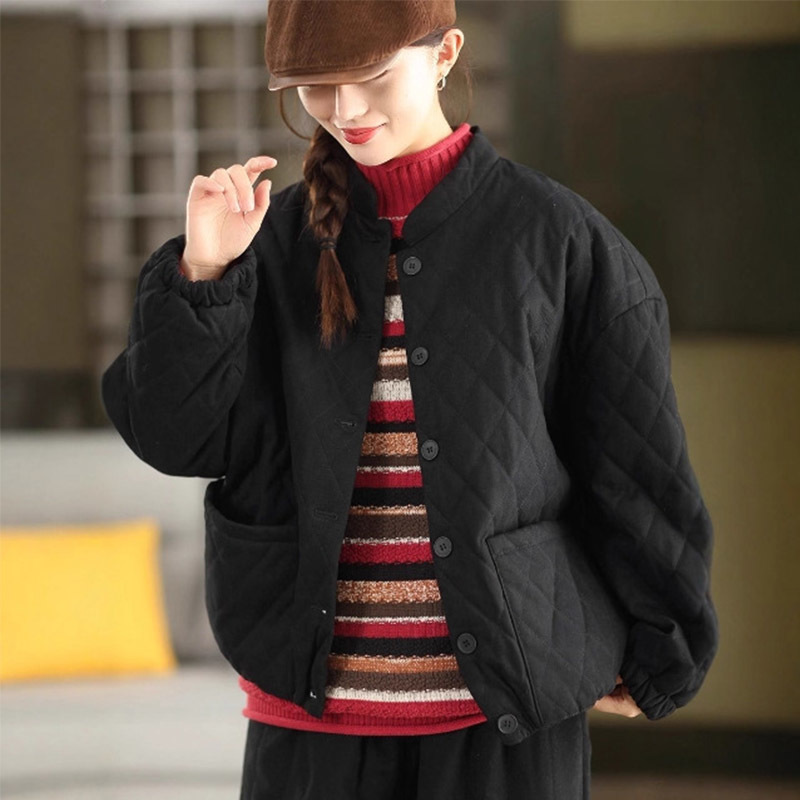 마스와스 겨울 한국 체크무늬 파카 여성 패션 루즈 따뜻 - Women'S Fashion Quilted Jacket 리뷰 및 가격