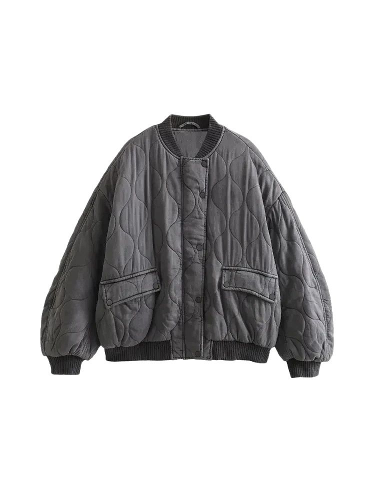 여성 패션 오버사이즈 두꺼운 따뜻한 퀼팅 봄버 재킷 빈 - Women'S Fashion Quilted Jacket 리뷰 및 가격