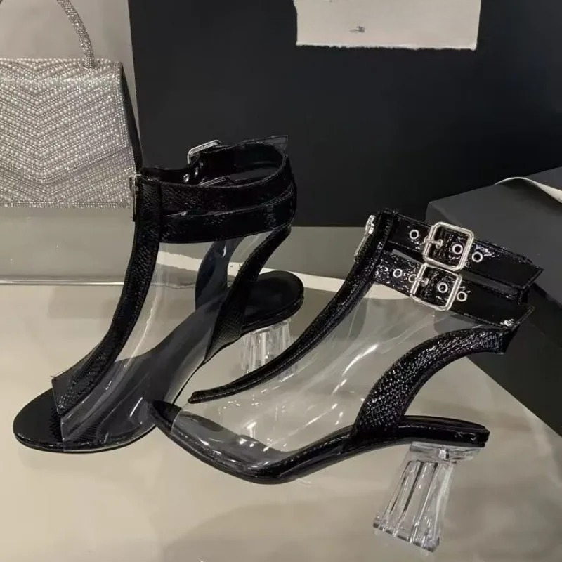 크리스탈 힐 지퍼 샌들 여름 신상 라운드 토 오픈토 컬 - Women'S Fashion Belts 리뷰 및 가격