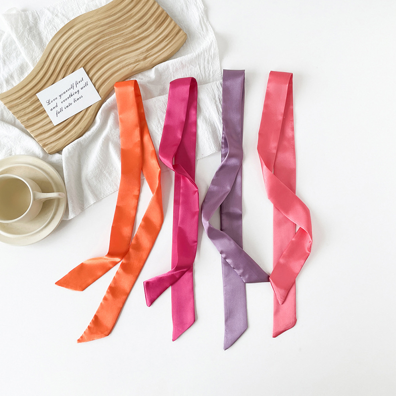 4x100cm 새틴 실크 좁은 스카프 Neckerchi - Women Fashion Necktie 리뷰 및 가격