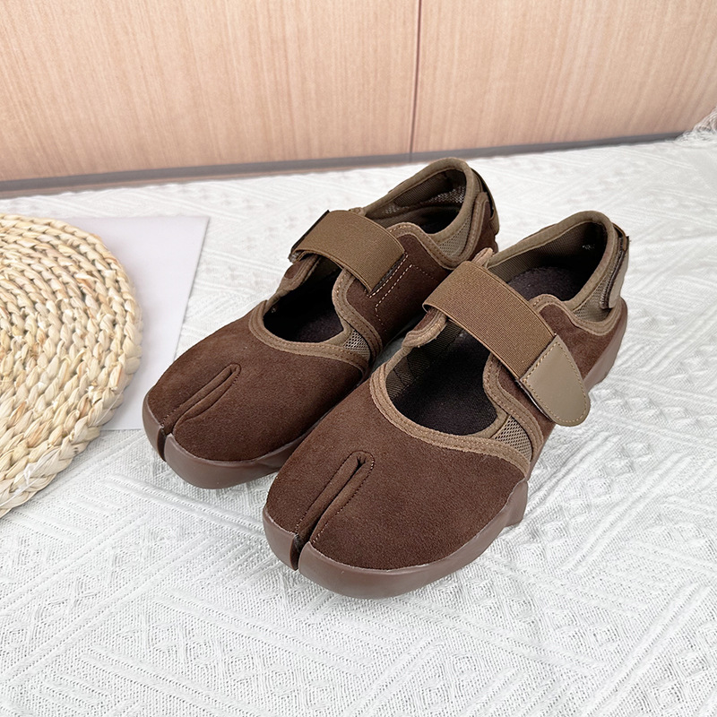 여성용 스플릿 토 스니커즈 블랙 가죽 메쉬 벨크로 스트 - Women'S Fashion Velcro Sneakers 리뷰 및 가격