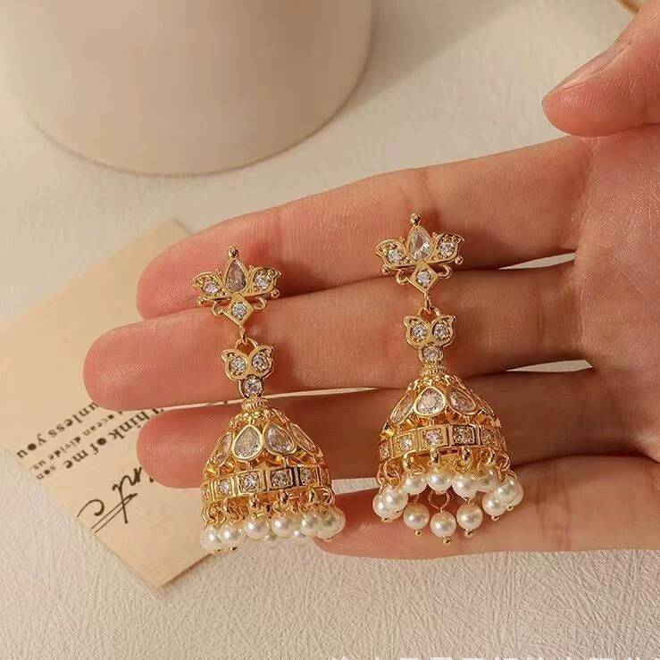 인도풍 과장된 새장 귀걸이 패션 연례회의 고급스러운 랜 - Women'S Fashion Earrings 리뷰 및 가격